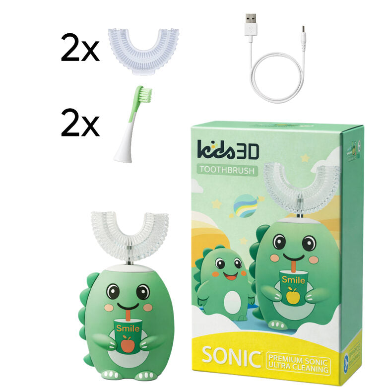 SmartBrush - Electric Toothbrush kit FOR CHILDREN (Green)