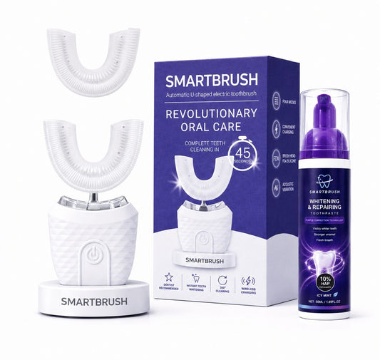 SmartBrush 3in1 SET - SmartBrush toothbrush, toothpaste and replacement brush head.